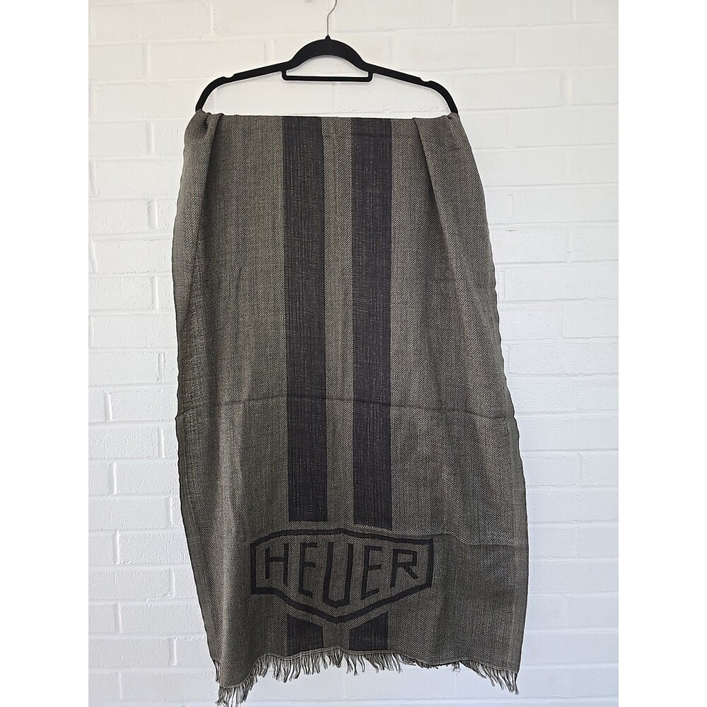 Heuer wool printed monogram scarf or wrap 100% Wool 72"*27"